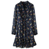 SEMIR Dress women autumn new sweet retro wooden ear floral dress waist slim long sleeve fairy fashion sexy dress for party