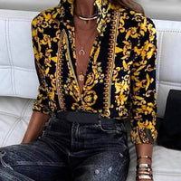 Vintage Blouse Women's Shirt Print Button Womens Tops and Blouse Autumn Long Sleeve Fashion Woman Blouses 2019 Top Female New