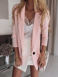 Vintage Blazer Solid Jacket Women Single Button Evening Party Notched White Cape Blazer Women Jacket Blazer