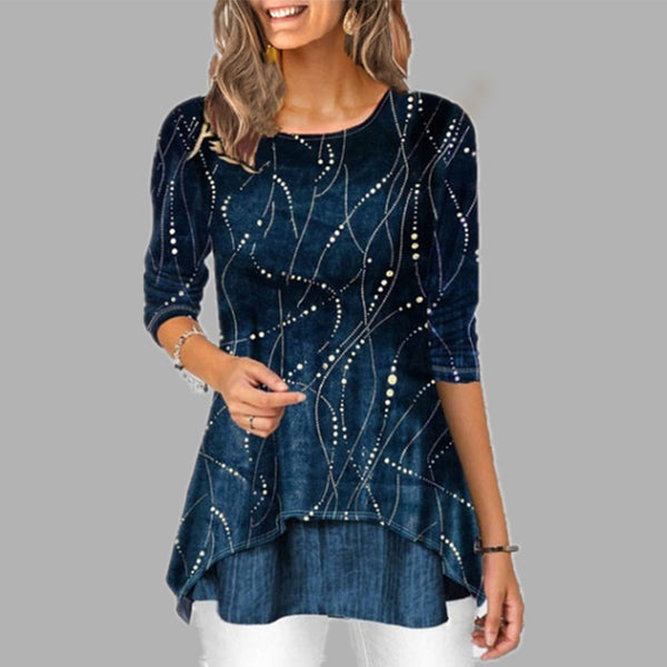 Plus Size 5XL O Neck 3/4 Sleeve Women's Tunics Dot Print Female Tunic Blouses Spring 2020 Summer Casual Irregular Hem Lady Shirt