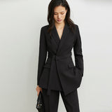 Amii Spring Occupational Solid Suit Casual Lapel Slim suit jacket, high waist nine-minute trousers, two-piece suit 11930261