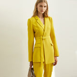 Amii Spring Occupational Solid Suit Casual Lapel Slim suit jacket, high waist nine-minute trousers, two-piece suit 11930261