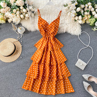 New Summer Sweet Heart Print Spaghetti Strap Dress Women Slim V-Neck Beach Long Dresses Sleeveless Sundress Party Vestidos Mw635