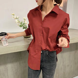 BGTEEVER Office Ladies Blouses Shirts Single-breasted Lapel Loose Female Shirts Tops Women Blouses Femme Blusas Mujer 2020