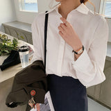 BGTEEVER Office Ladies Blouses Shirts Single-breasted Lapel Loose Female Shirts Tops Women Blouses Femme Blusas Mujer 2020