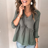 Sexy Hollow Out See-Through Shirt Blouse Elegant Women V Neck Floral Lace Pleated Blouse Spring Office Lady Blusa Tops Pullovers