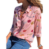 Aachoae Women Blouses 2020 Fashion Long Sleeve Turn Down Collar Office Shirt Blouse Shirt Casual Tops Plus Size Blusas Femininas