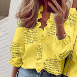 Elegant New Daisy Pineapple Print Ruffle blouse shirts Office Lady 2020 Summer Short Sleeve Slim Blouses women Sexy V-neck tops