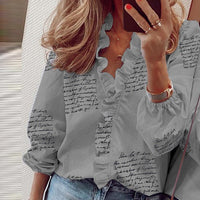 Elegant New Daisy Pineapple Print Ruffle blouse shirts Office Lady 2020 Summer Short Sleeve Slim Blouses women Sexy V-neck tops