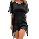 2020 Hot Cotton Beach Dress Cover Up Fashion Swim Cover-ups Long Sleeve Beachwear Off Shoulder Bikini Women Cover Up Tunic New