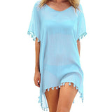 2020 Hot Cotton Beach Dress Cover Up Fashion Swim Cover-ups Long Sleeve Beachwear Off Shoulder Bikini Women Cover Up Tunic New