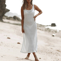 Plus size bikini cover-ups White bathing suit See through beach dress women Split tunic kaftan Sexy beach wear 2020 new kimono