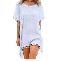 2020 Chiffon Tassels Beach Wear Women Swimsuit Cover Up Swimwear Bathing Suits Summer Mini Dress Loose Solid Pareo Cover Ups