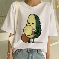 New Avocado Shirt Vegan T Shirt Women Harajuku Kawaii Short Sleeve T-shirt Vogue 90s Korean Style Tshirt Fashion Top Tees Female