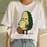 New Avocado Shirt Vegan T Shirt Women Harajuku Kawaii Short Sleeve T-shirt Vogue 90s Korean Style Tshirt Fashion Top Tees Female