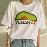 New Avocado Shirt Vegan T Shirt Women Harajuku Kawaii Short Sleeve T-shirt Vogue 90s Korean Style Tshirt Fashion Top Tees Female