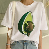 New Avocado Shirt Vegan T Shirt Women Harajuku Kawaii Short Sleeve T-shirt Vogue 90s Korean Style Tshirt Fashion Top Tees Female