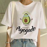 New Avocado Shirt Vegan T Shirt Women Harajuku Kawaii Short Sleeve T-shirt Vogue 90s Korean Style Tshirt Fashion Top Tees Female