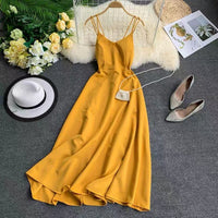 Marwin New-Coming Spring Summer Holiday Dress Cross Spaghetti Strap Open Back Solid Beach Style Ankle-Length Women Dresses