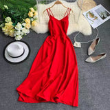 Marwin New-Coming Spring Summer Holiday Dress Cross Spaghetti Strap Open Back Solid Beach Style Ankle-Length Women Dresses