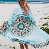 Cotton Beach Cover up Print Bathing suit cover up Swimwear Women Summer Dress Kaftan Robe de Plage Saida de Praia Tunics Pareo