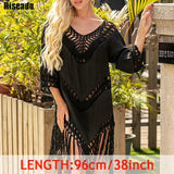 Riseado Tassel Beach Dress 2020 Cover-ups Tunic Beach Wear Women Swimsuit Black Swimwear Bathing Suits Backless Cover Ups