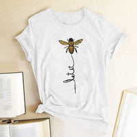 Hillbilly Women Bee Kind T-shirt Aesthetics Graphic Short Sleeve Cotton Polyester T Shirts Female Camisetas Verano Mujer 2019