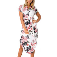 Aachoae 2020 Women Midi Party Dresses Geometric Print Summer Boho Beach Dress Loose Batwing Sleeve Dress Vestidos Plus Size